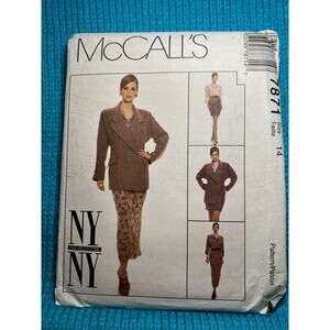 McCalls 7871 Sewing pattern suit blazer boxy blouse pencil skirt 14